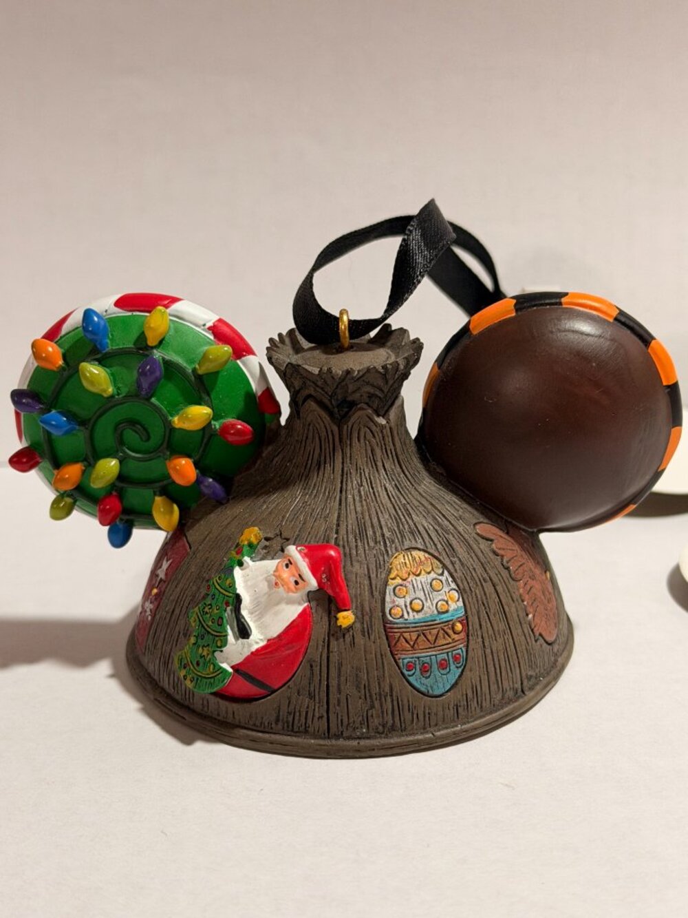 🎃🎄 RARE Disney Parks Nightmare Before Christmas Light-Up Mickey Ear Hat Orname